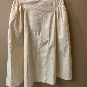 Free People Cream A-Line Midi Skirt Resort Wear